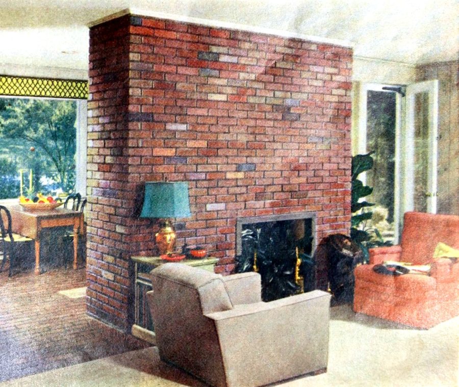 Vintage brick fireplaces Warm & wonderful home decor from the 1950s