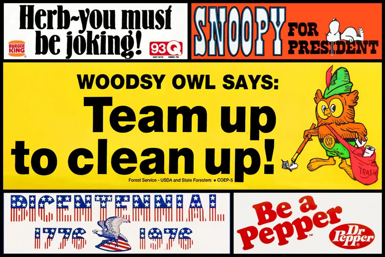 Vintage bumper stickers How cars helped people get the message across