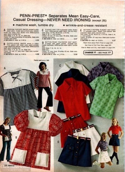 70s clothes for girls from the JC Penney catalog - Click Americana