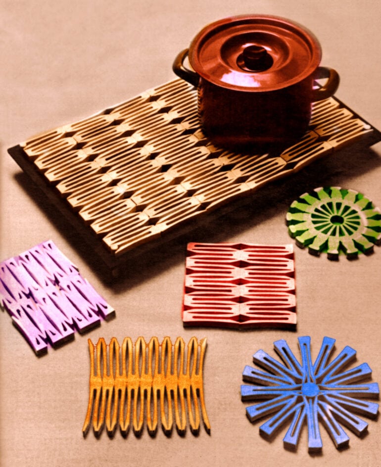 Easy vintage crafts How to make wooden clothespin trivets & coasters