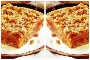 Vintage dessert - Caramel apple oat squares