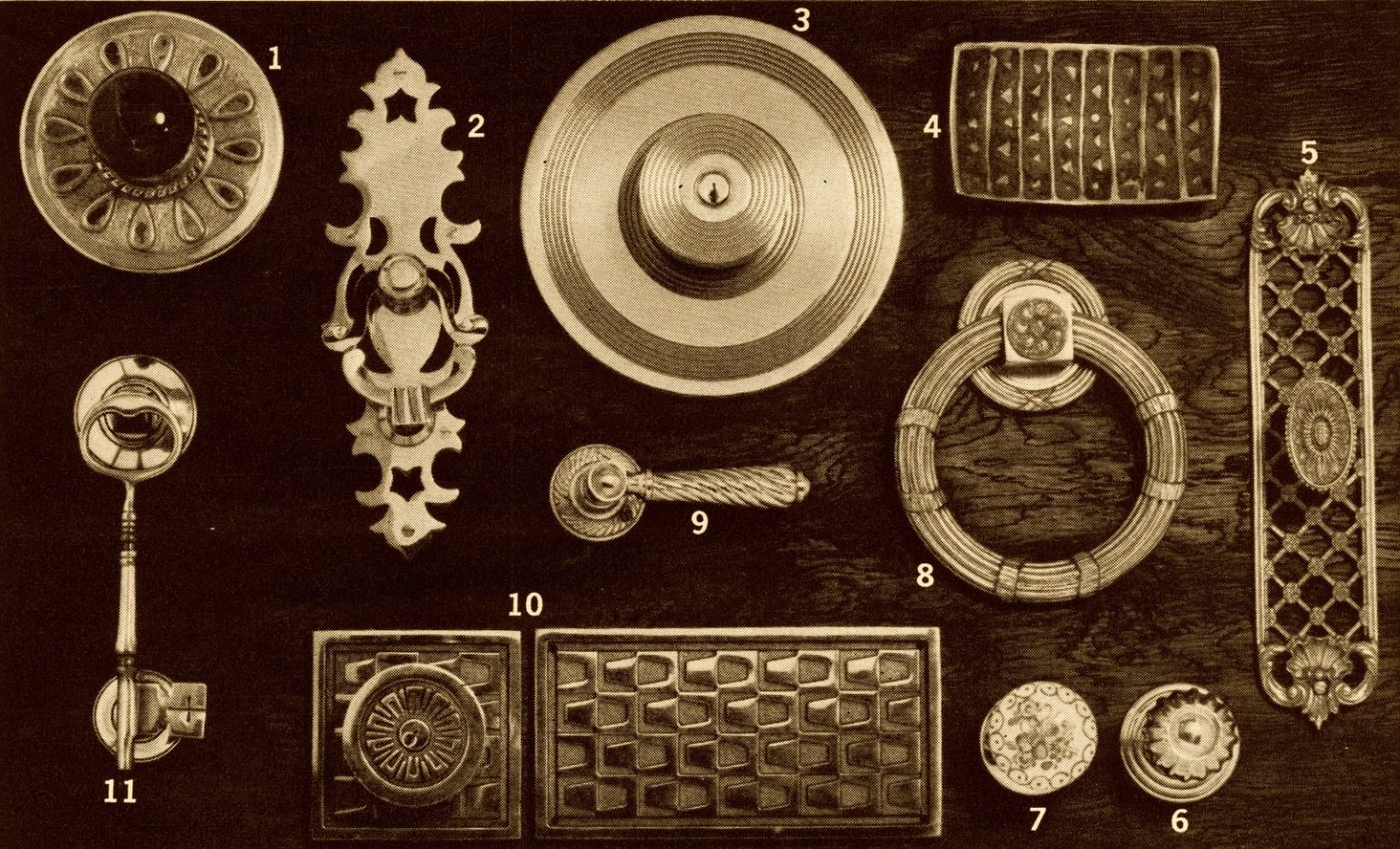 Midcentury modern door hardware from the 1950s & 1960s plus other