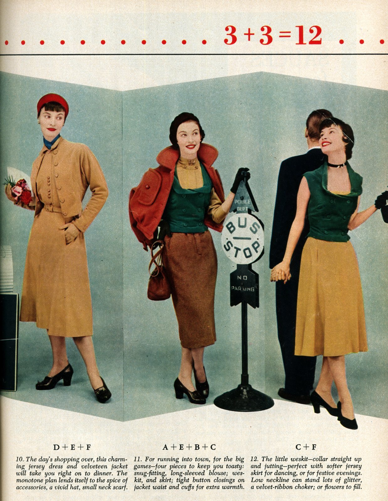 Vintage fashion capsule wardrobe from 1950 at ClickAmericana com (1)