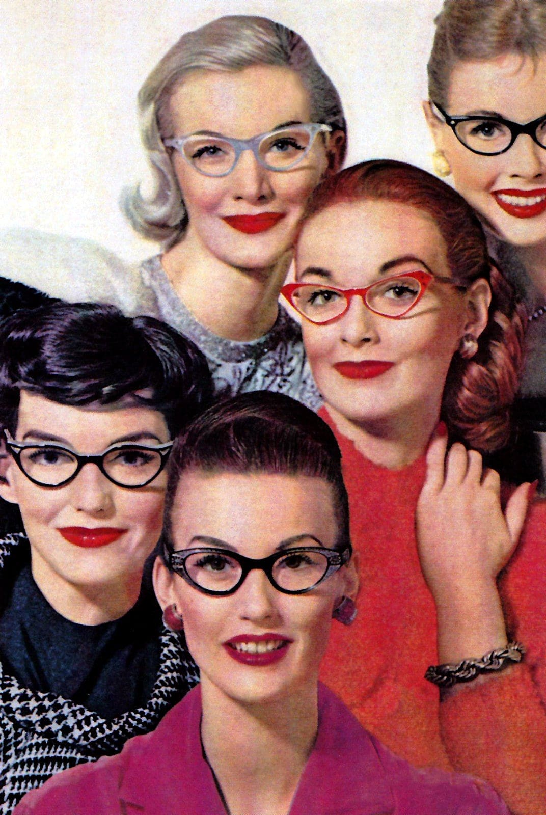 Vintage glasses styles from the fifties