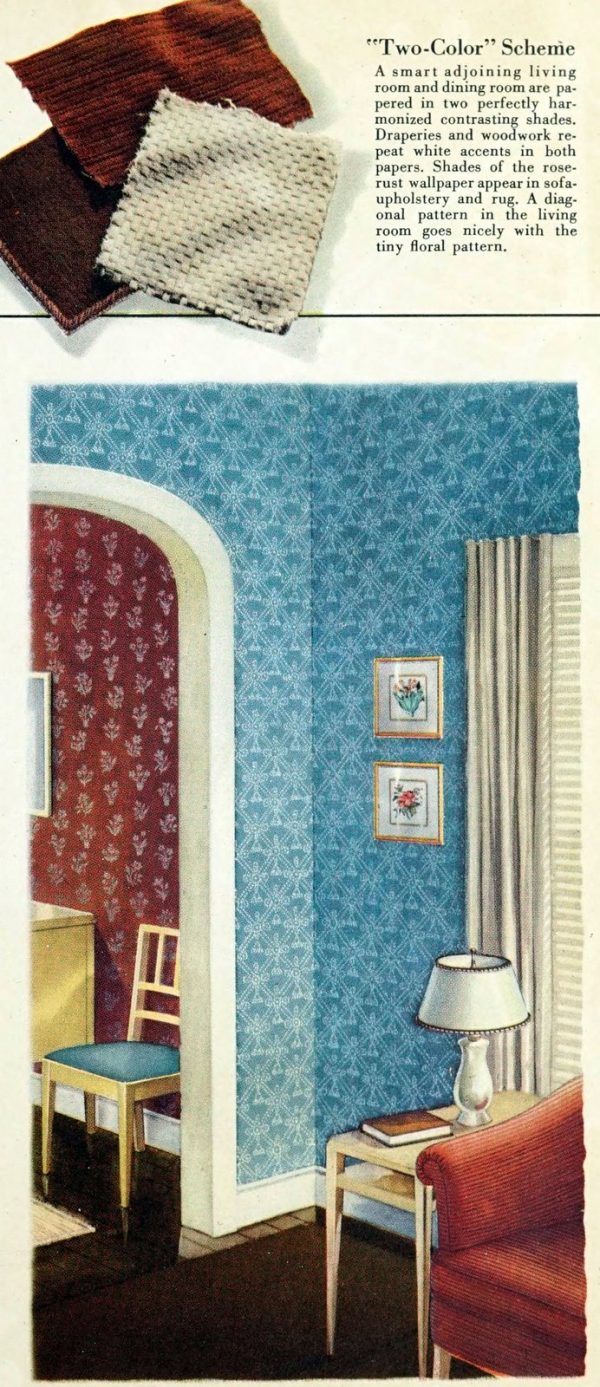 Vintage 1940s wallpaper See 150 authentic wallpaper samples of popular