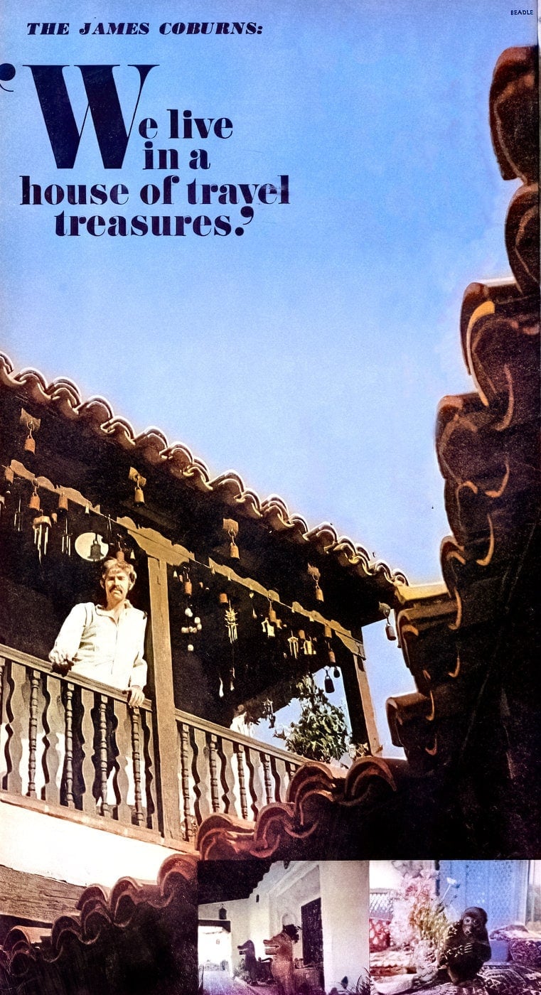 James Coburn's colorful home was as exotic & unconventional as the actor himself (1970) 2 Vintage home of actor James Coburn in 1970 (2)