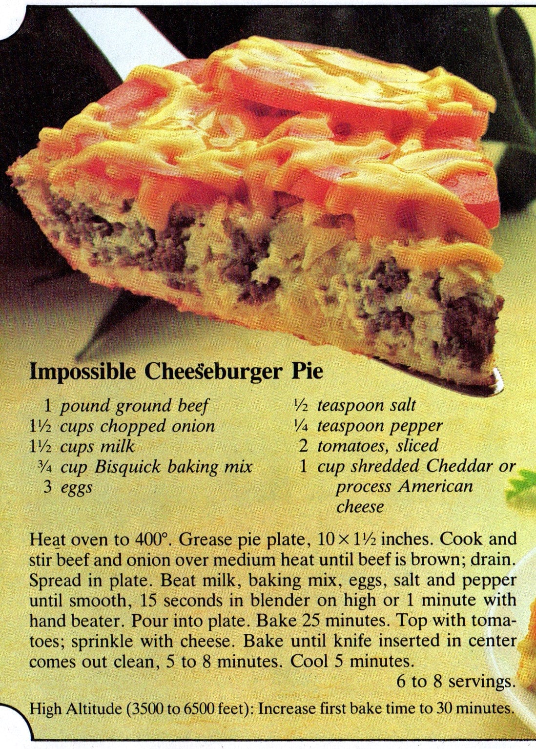 The Impossible Pie recipe book 12 easy dinner recipes & desserts from