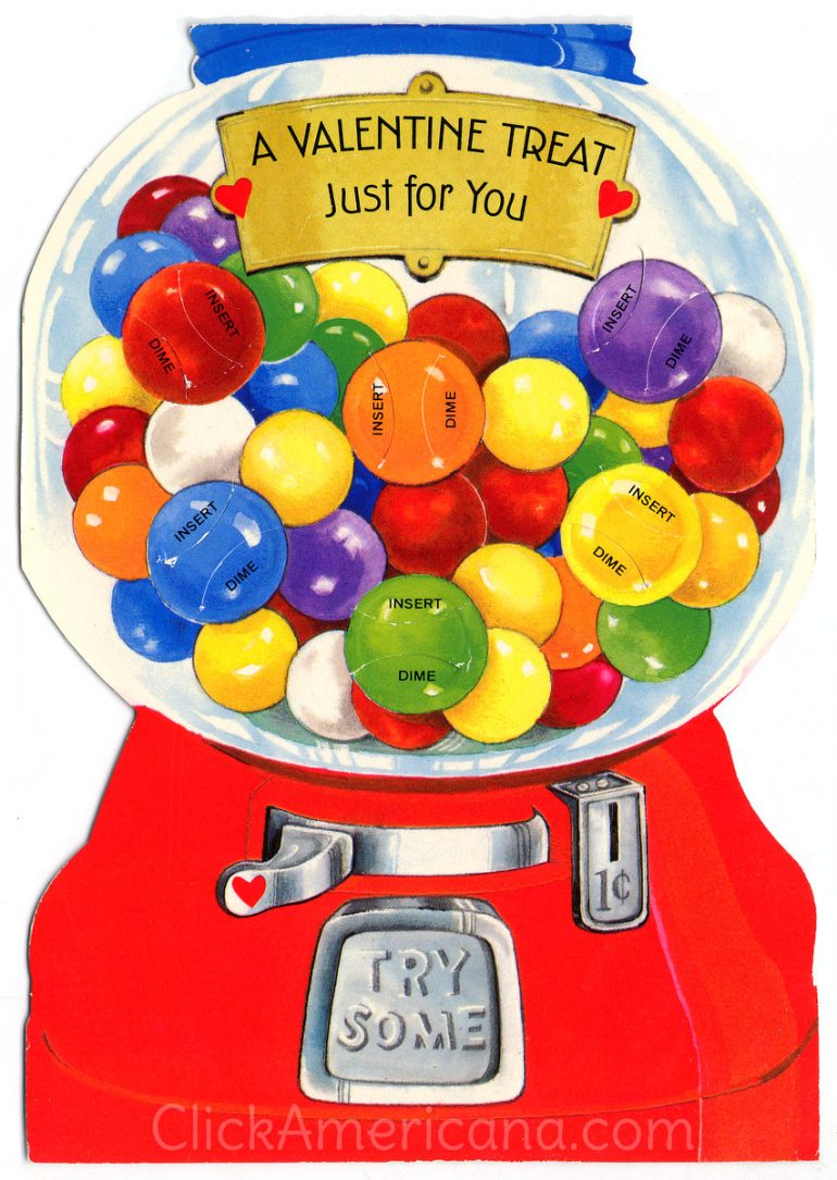 These vintage 'insert dime' greeting cards with coins were a big deal