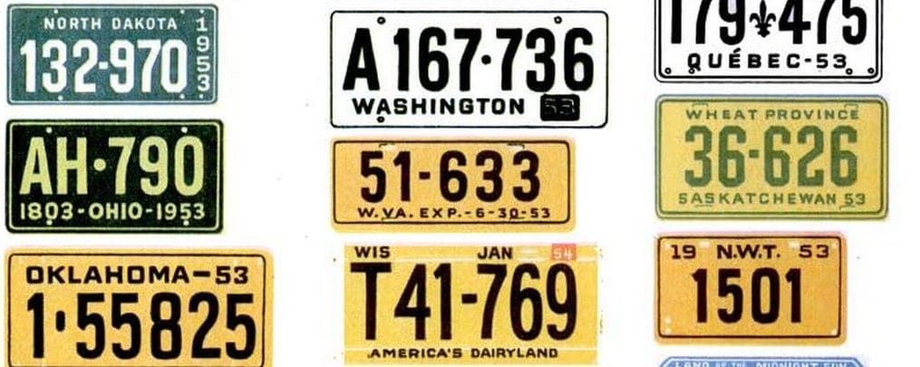 Vintage license plates from 1953 (10)