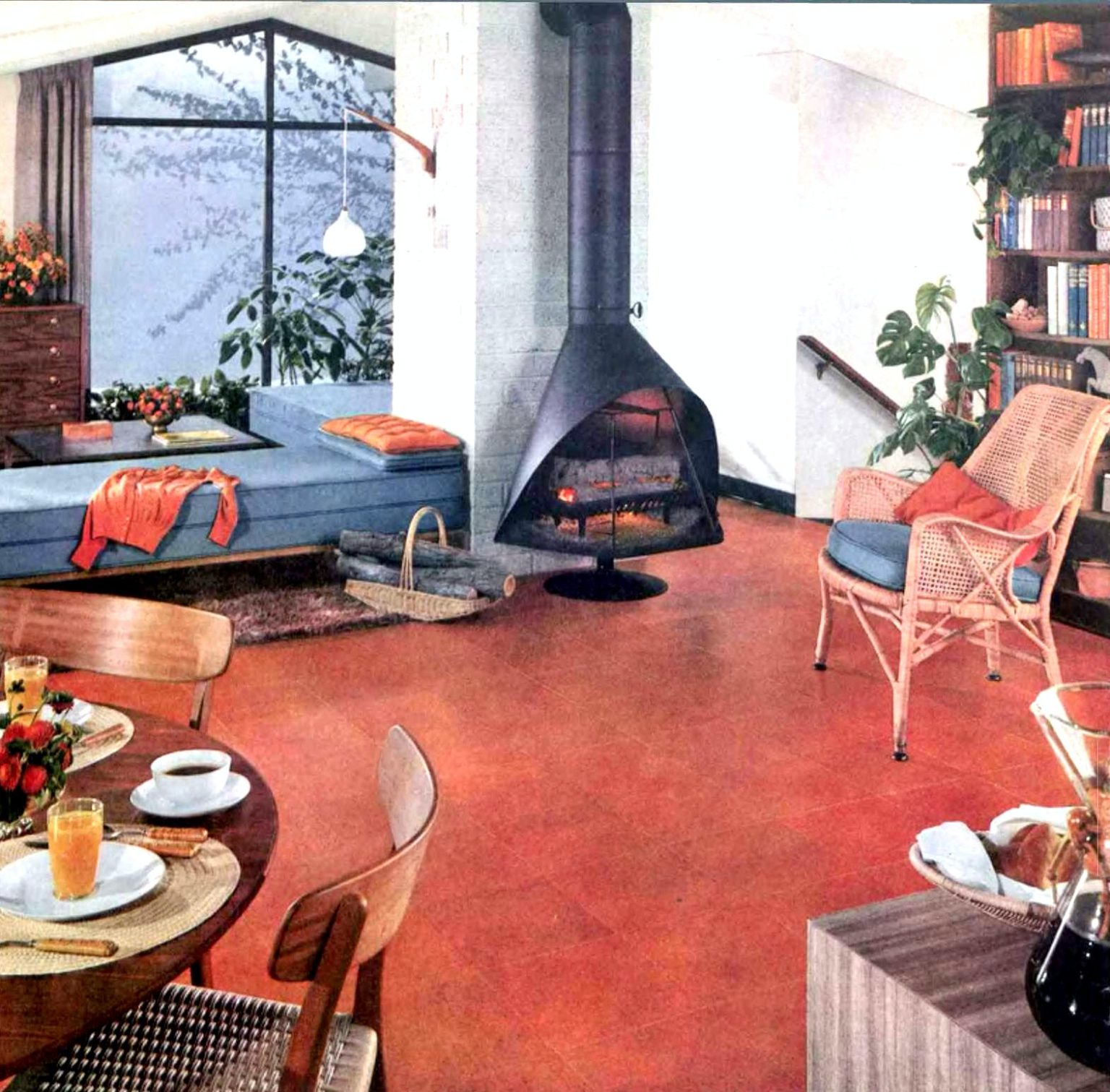 Stylish retro prefab fireplaces brought modern comfort to mid-century