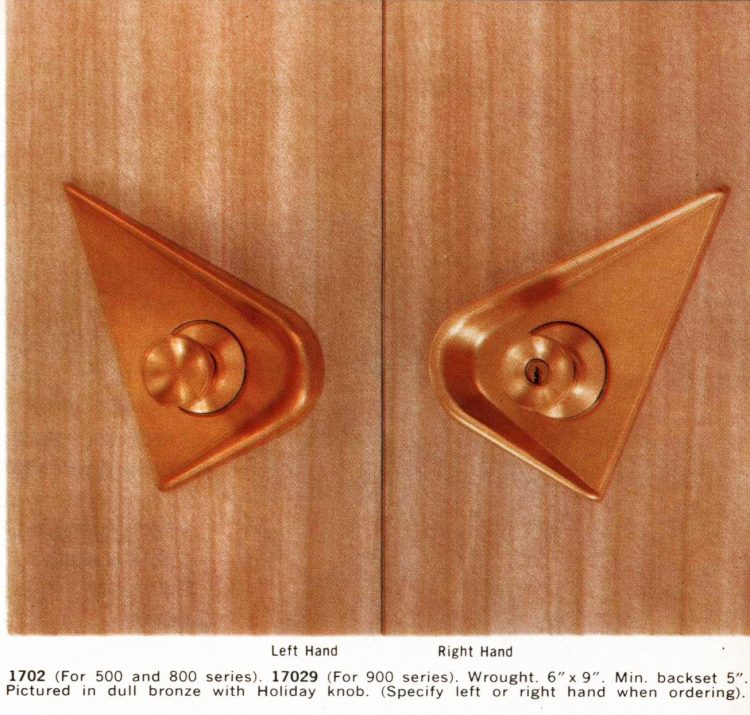 Mid-century modern door knobs (and other bold hardware) with a space ...