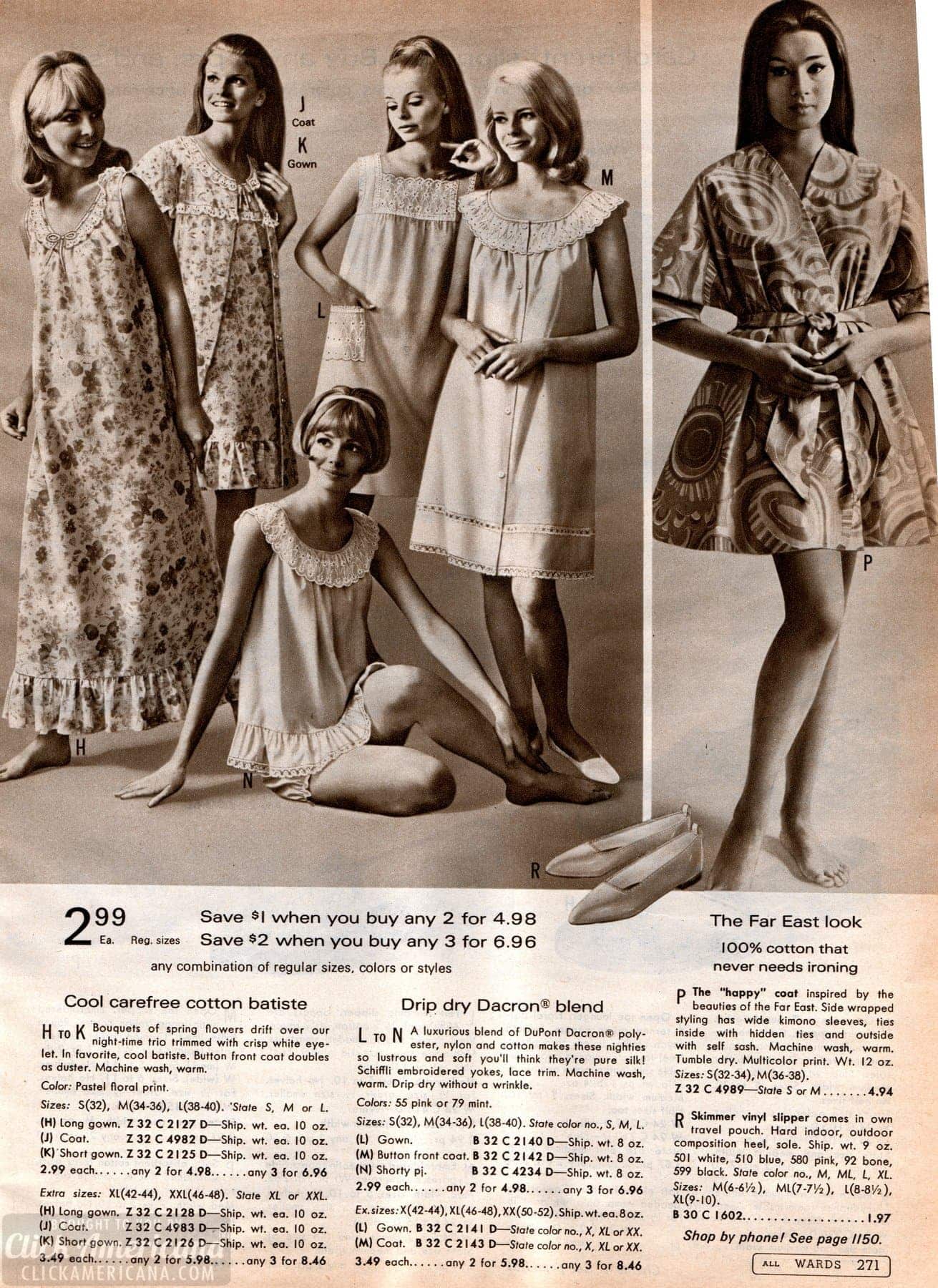 Vintage nightgowns and pajamas from the 60s Click Americana