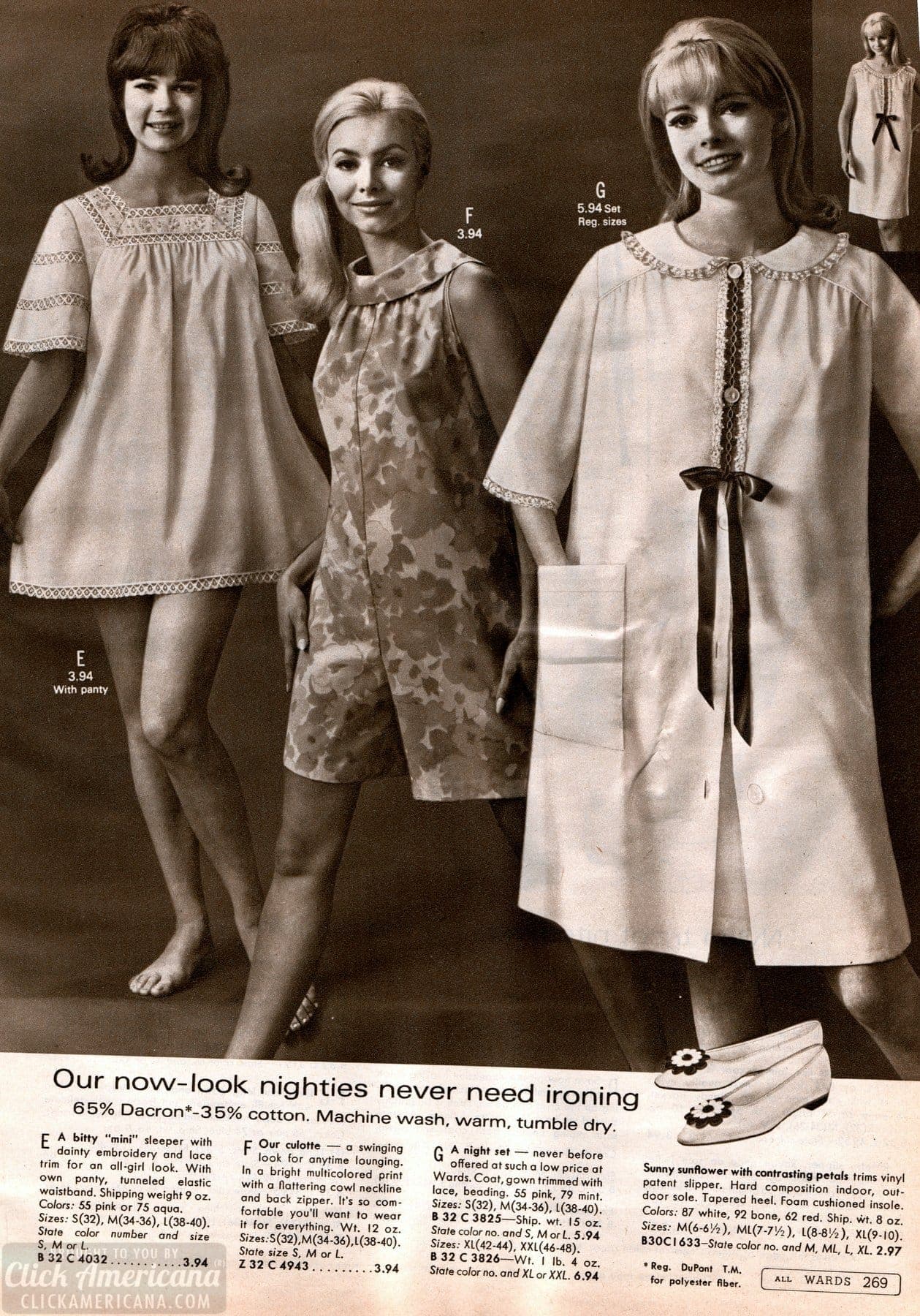 Vintage nightgowns and pajamas from the 60s Click Americana
