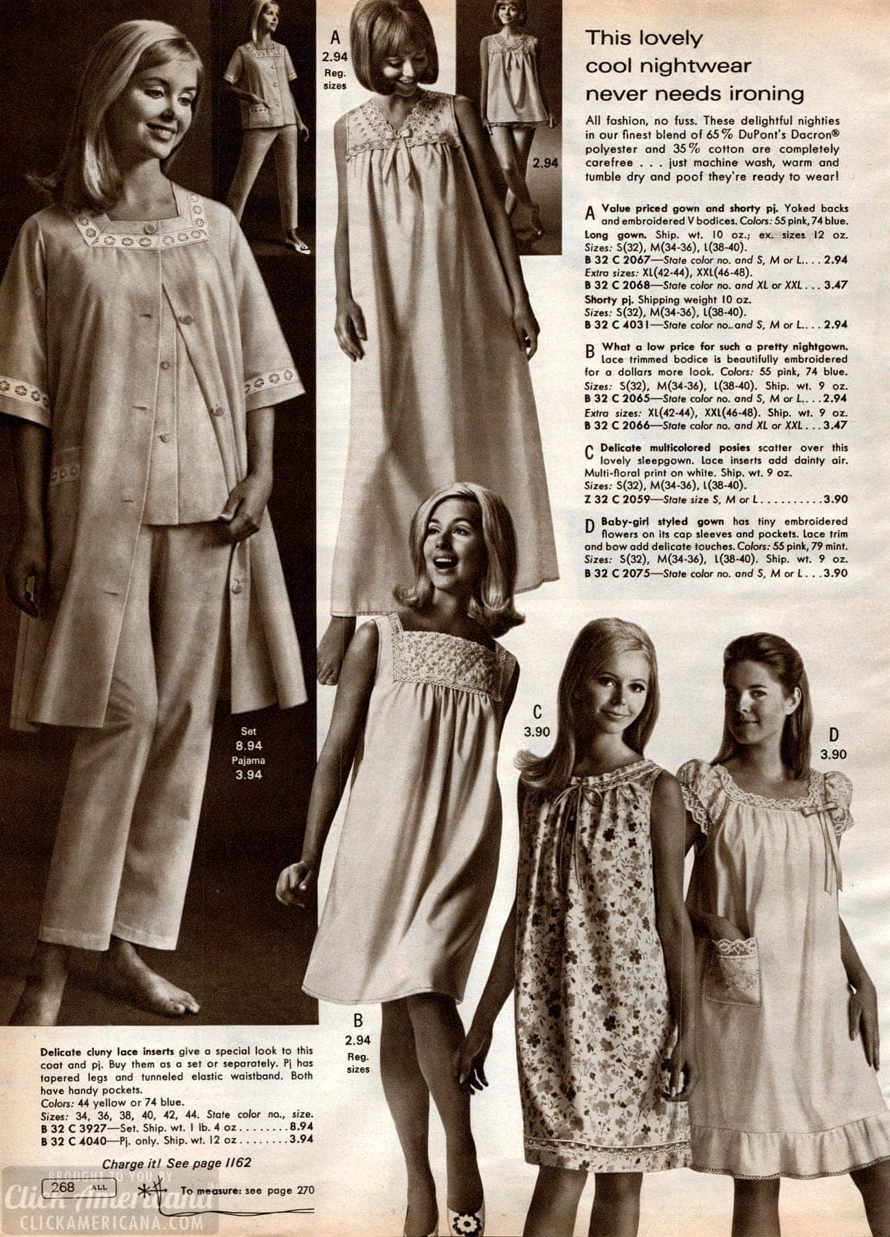 These adorable 1960s nightgowns & pajamas were sweet, demure... and