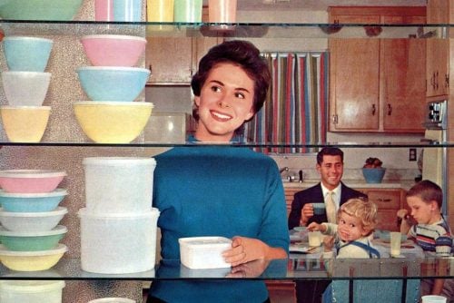 Vintage pastel Tupperware sets from the 1950s