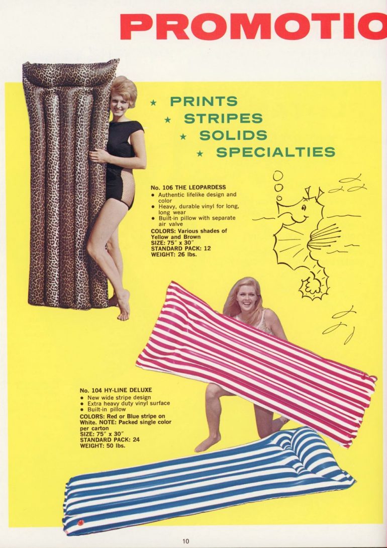 Vintage pool floats & air mattresses from the 60s delivered fun in the
