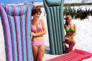 Vintage pool floats and retro air mattresses from the 60s