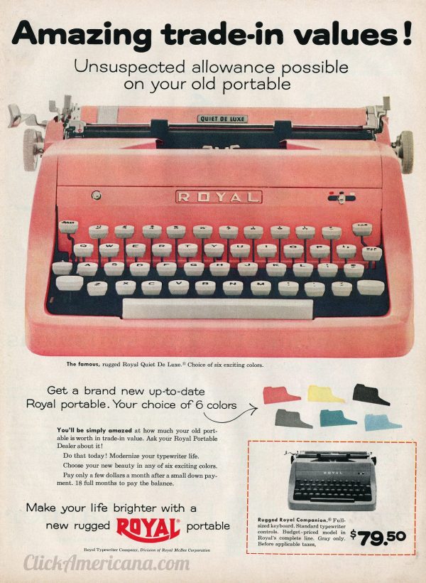 Vintage portable & manual typewriters from the 50s, 60s & 70s had the