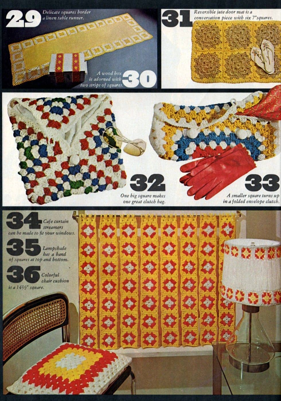 Vintage projects to crochet with granny squares 1970s (1)