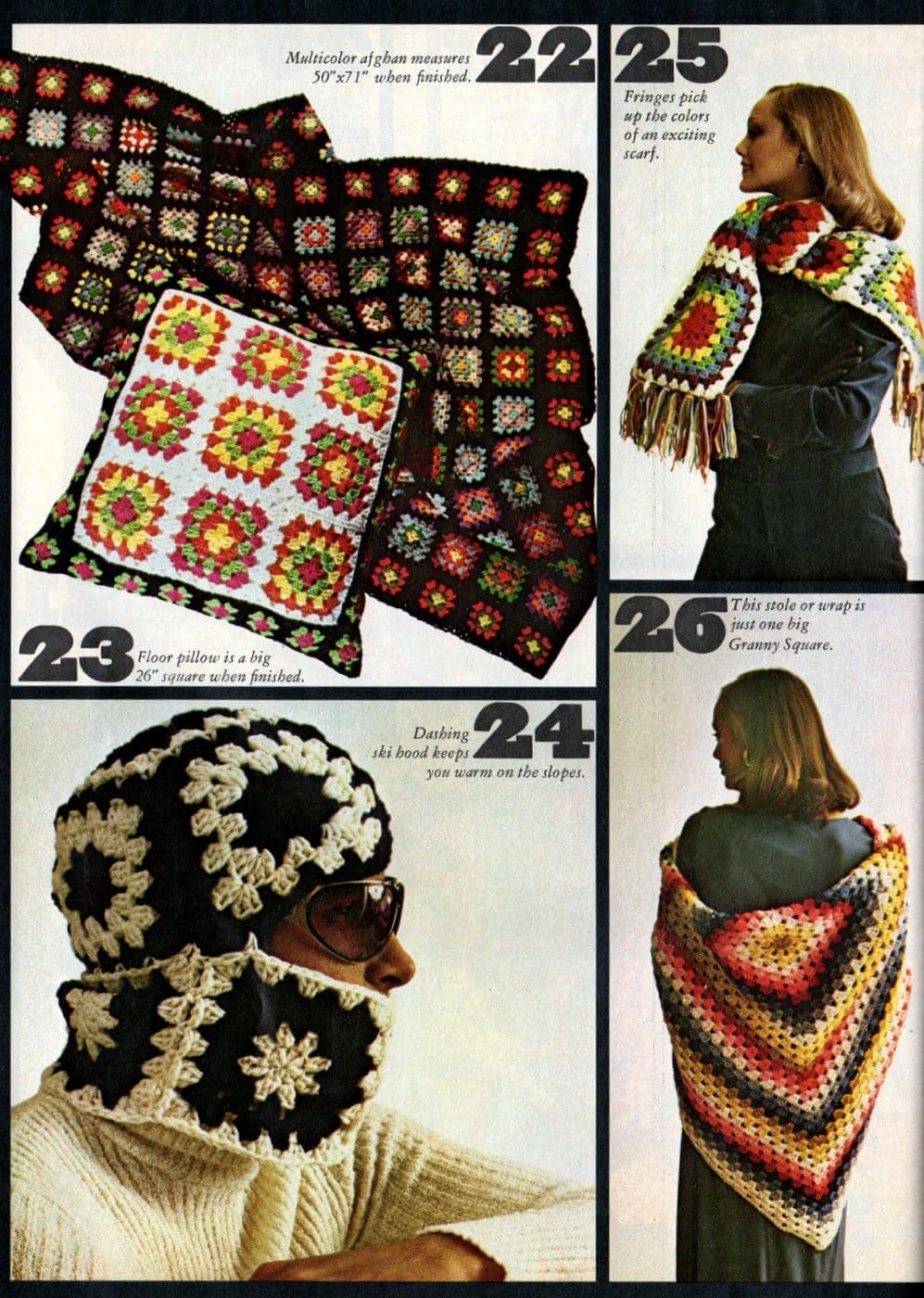 Vintage projects to crochet with granny squares 1970s (5)