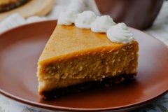 Vintage pumpkin pie in graham cracker crumb crust