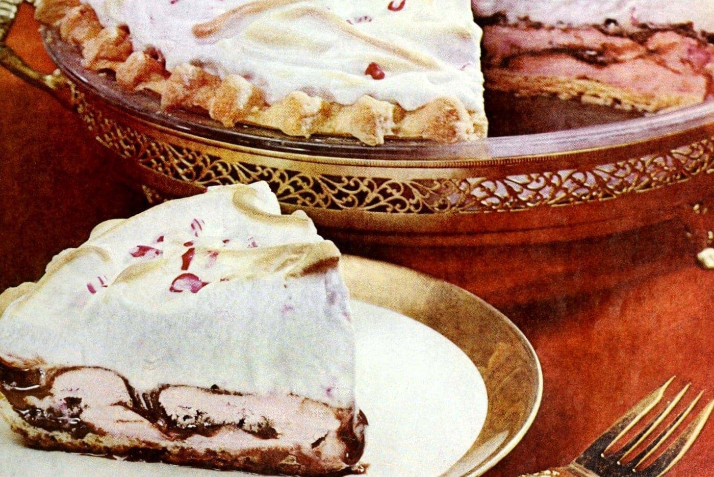 Fudge ribbon pie with peppermint ice cream recipe from 1968 - Click Americana