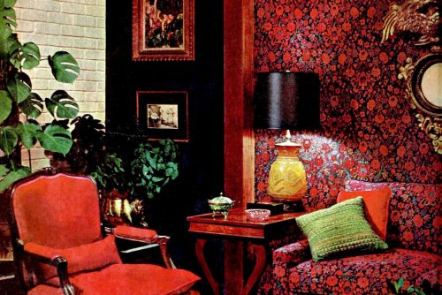 See how this red & black living room had old-world sophistication