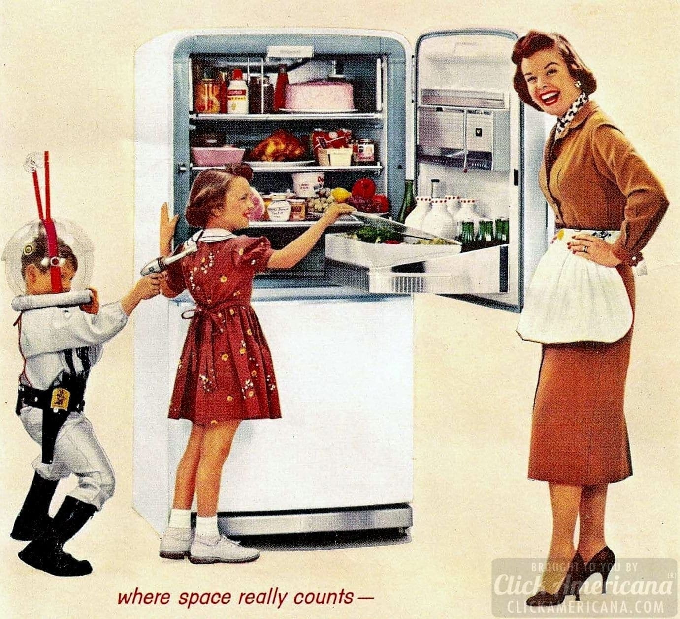 How to be a perfect '50s housewife Love your refrigerator! Click