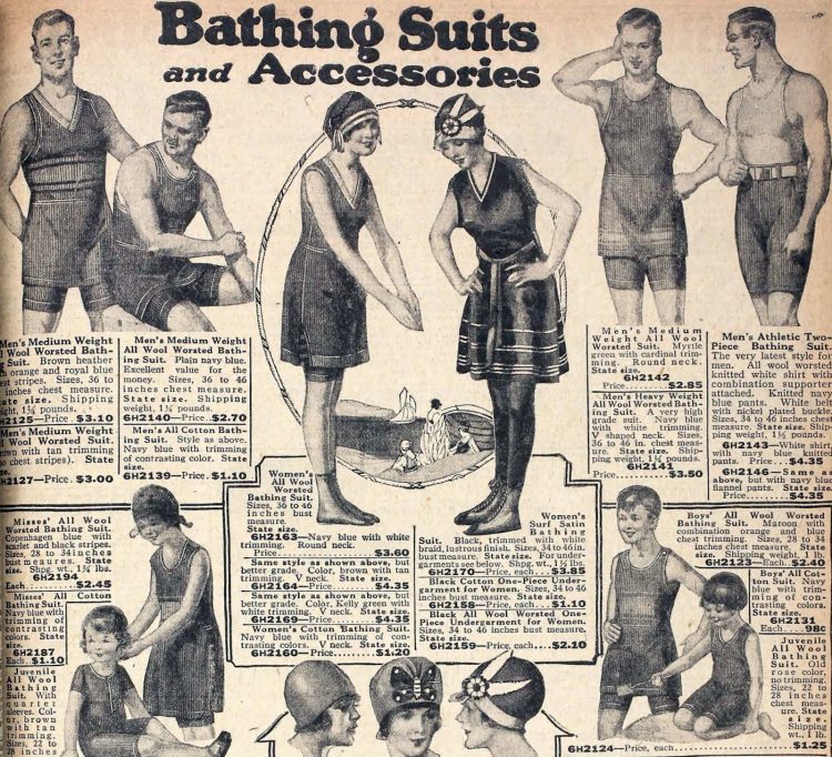 See oldfashioned swimsuits & what people wore to the beach 100 years