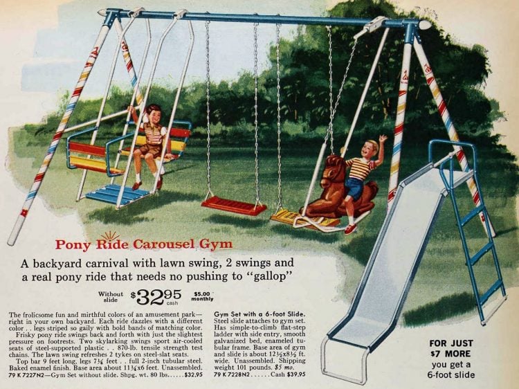 Check out these 36 vintage metal swing sets that offered backyard fun for kids Click Americana