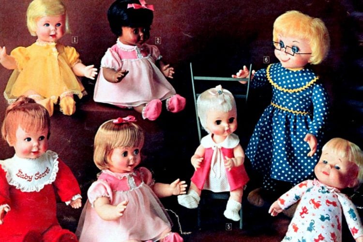Vintage talking dolls from the '60s Just pull the string and they say different things!