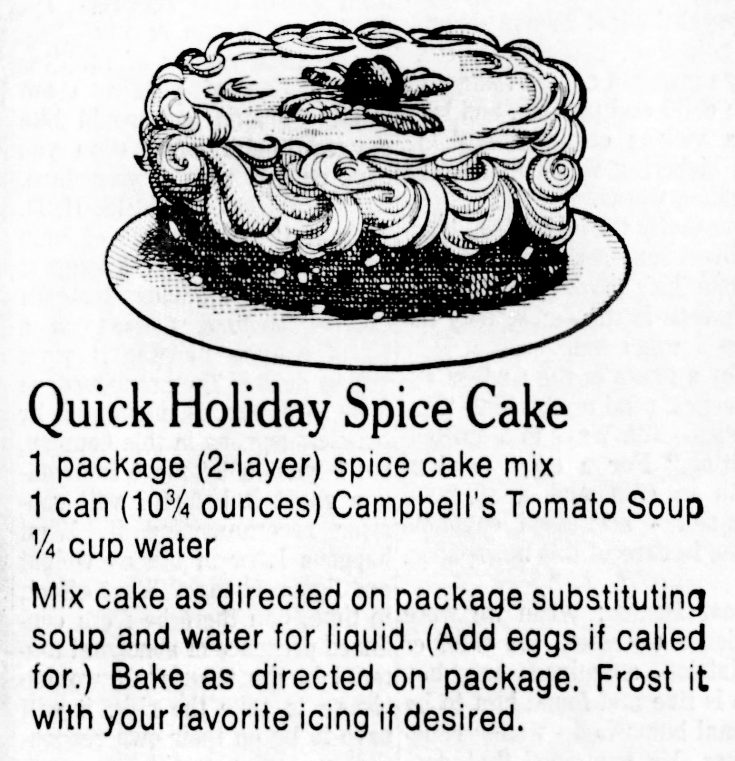 Magic tomato soup cake recipes from the 50s & 60s and we tried it! Click Americana