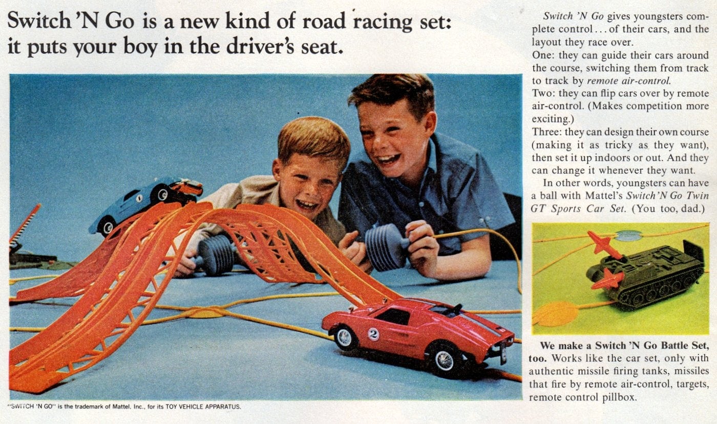 How many of these popular 1960s toys do you remember? 23 Vintage toys - Switch N Go road racing set from 1966