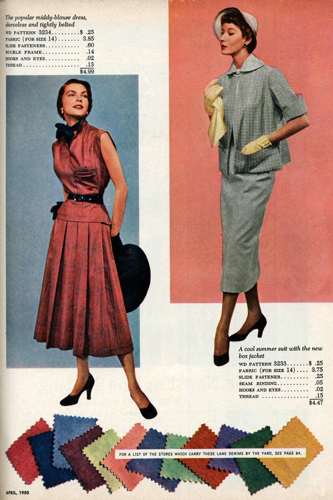 Vintage women's fashions from 1950 at Click Americana