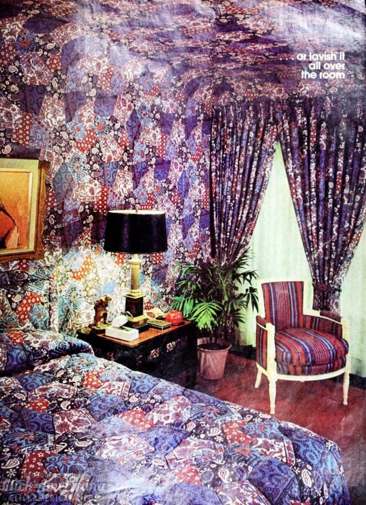 How to wallpaper a ceiling, plus 12 colorful examples of this retro 60s