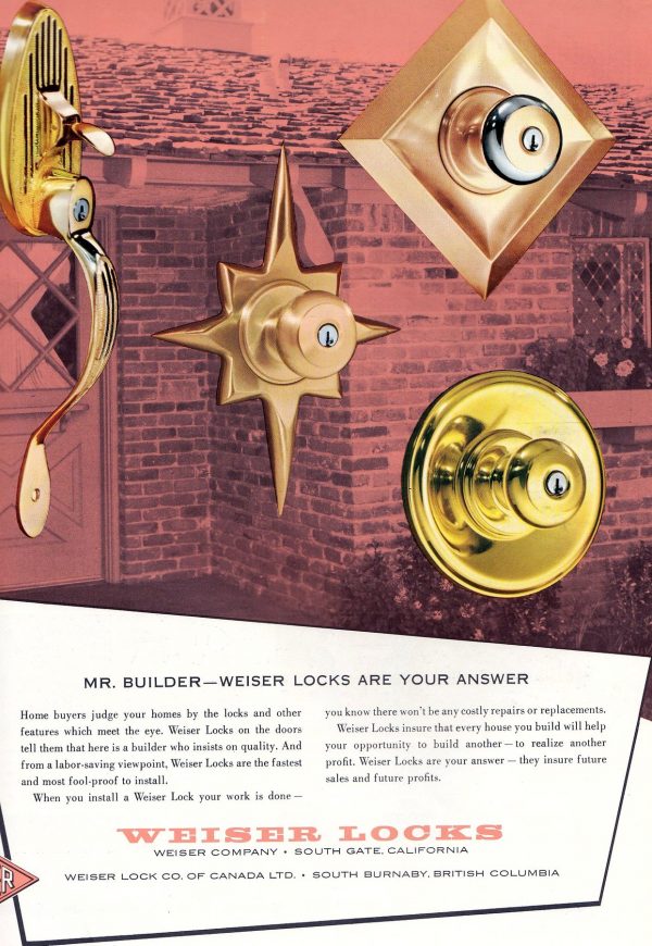 Midcentury modern door knobs (and other bold hardware) with a spaceage theme were all the rage