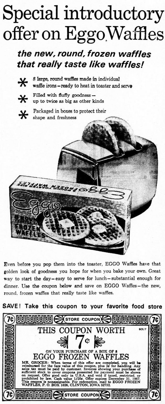 Popular frozen waffles from the 20th century Click Americana