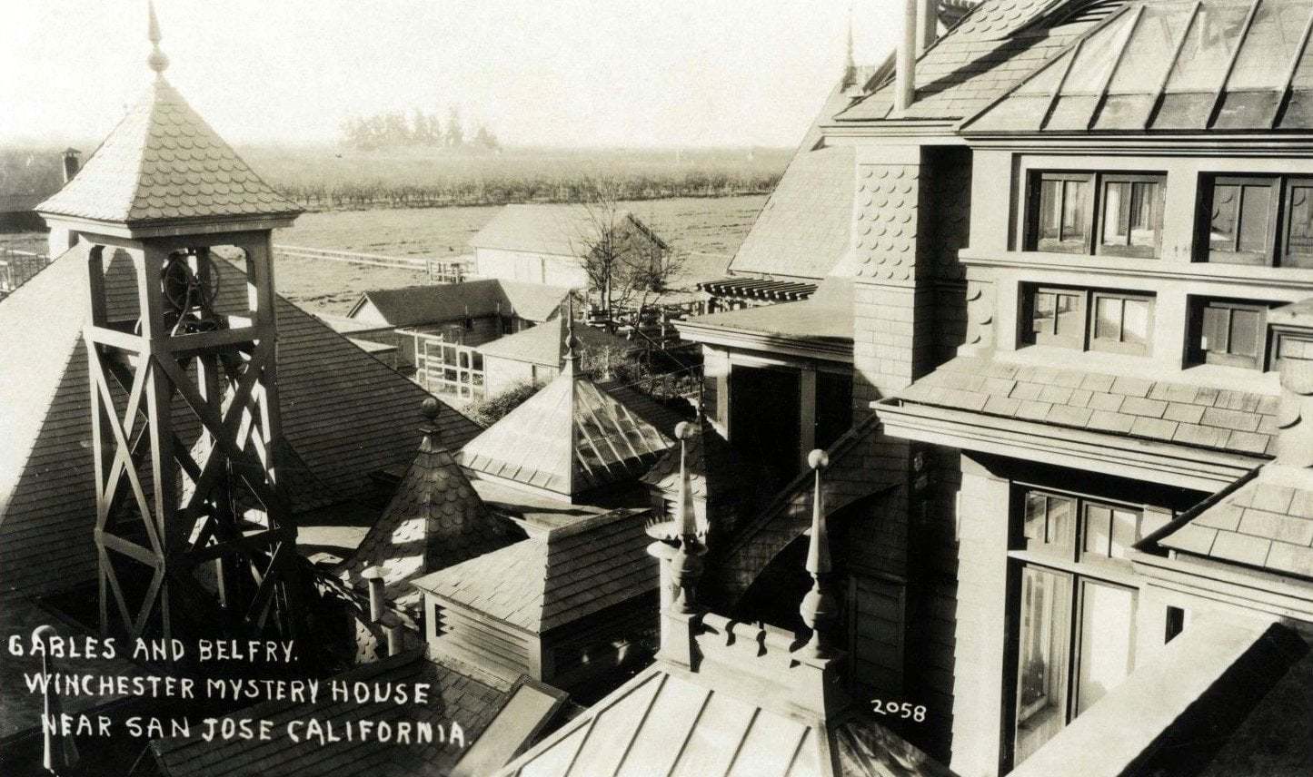 See inside the bizarre 160-room Winchester Mystery House: From the haunted, mixed-up mind of Mrs William W Winchester 15 Winchester Mystery House postcard c1900