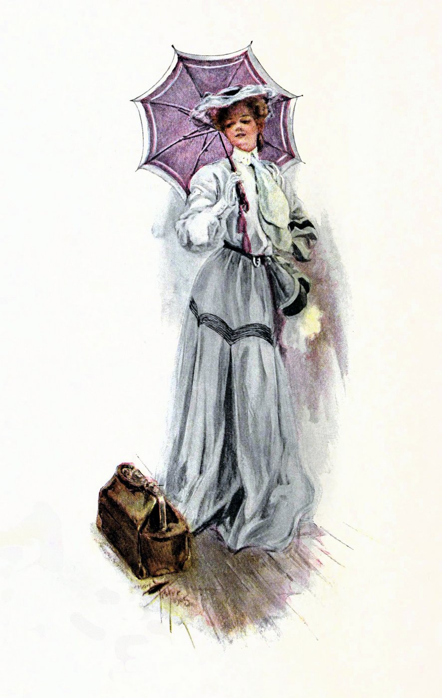 Woman with violet parasol