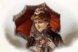 Women with antique parasols (3)