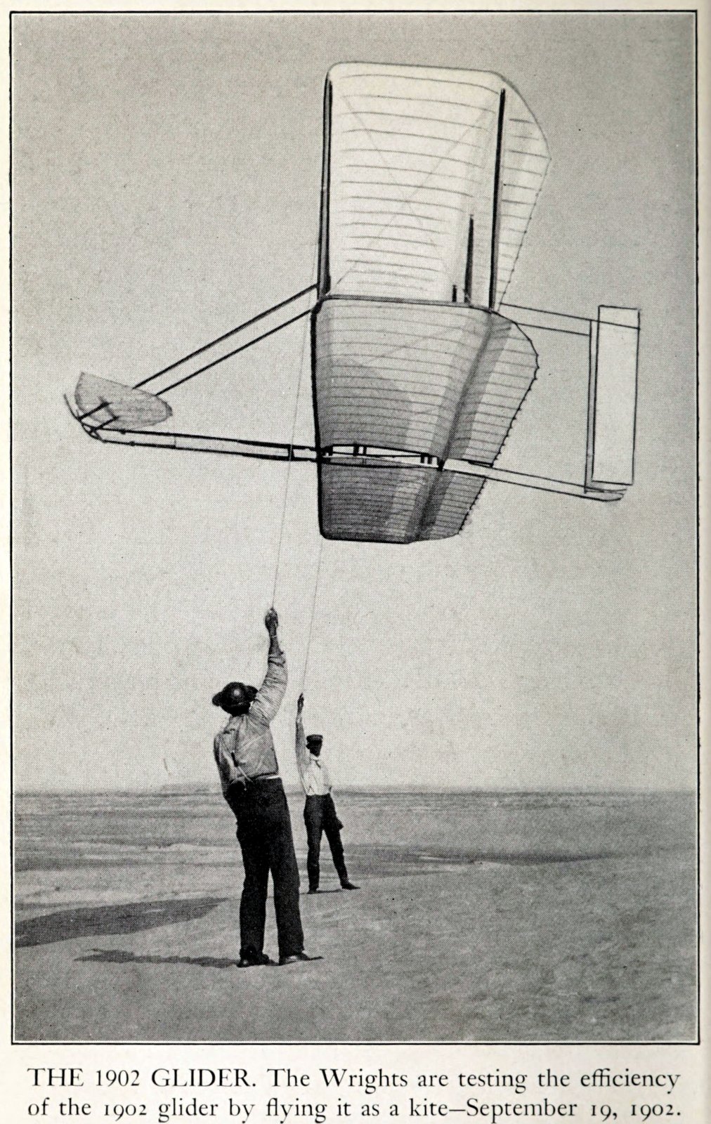 Wright Brothers 1902 glider as a kite