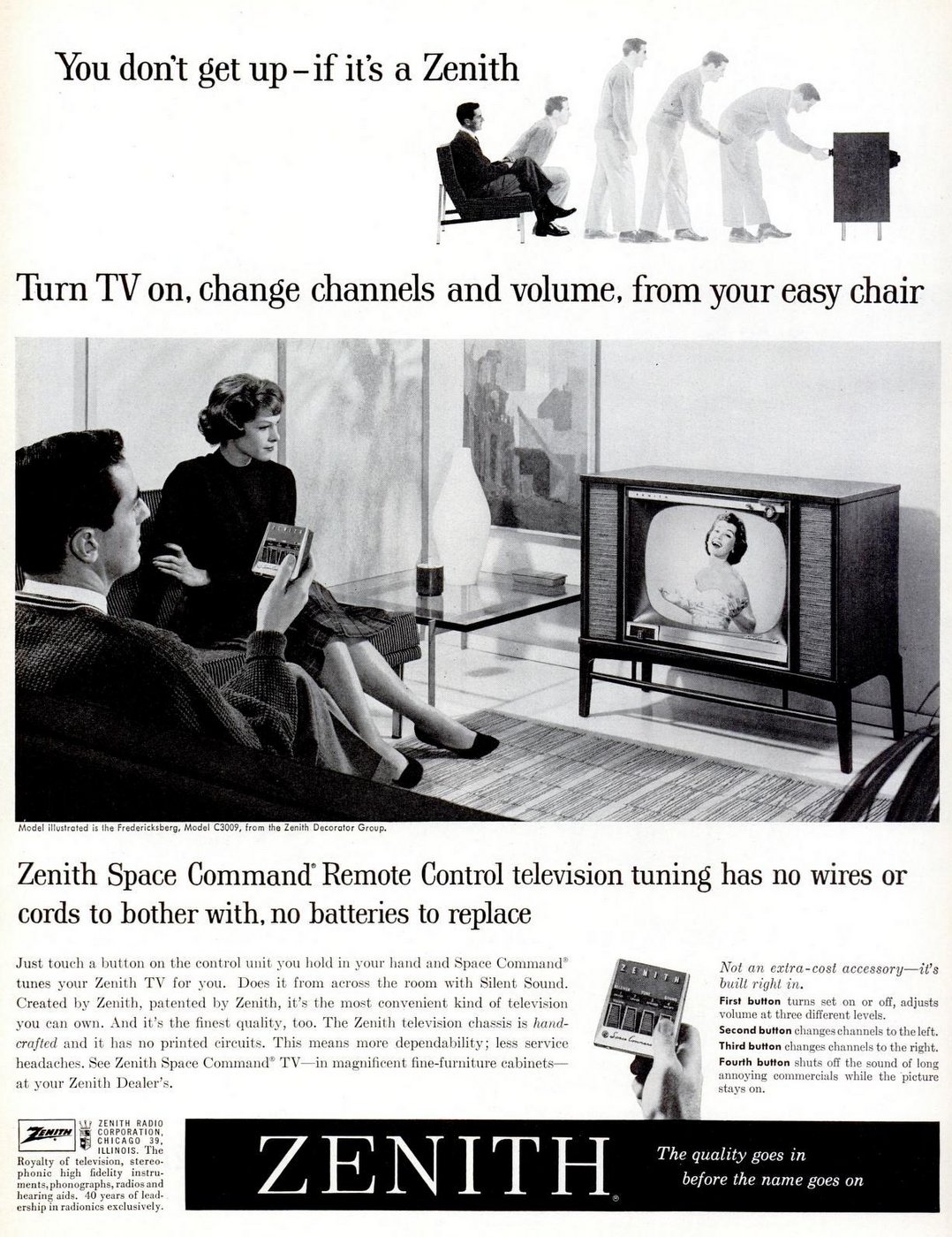 Vintage Zenith 'Space Command' TV remote controls from the '50s & '60s