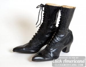Antique Edwardian black leather boots