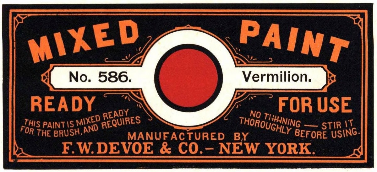 Mixed paint label from 1870 Click Americana