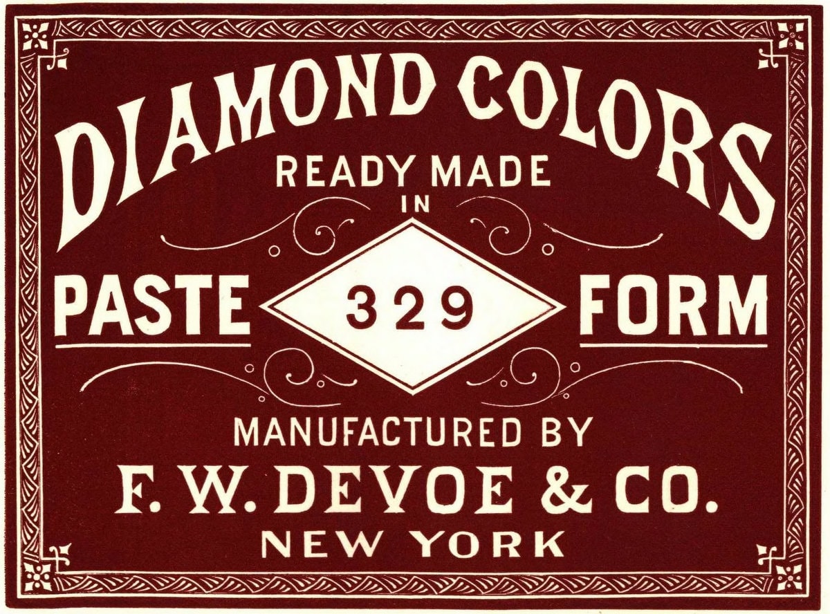 Victorian graphic design: Stylized paint labels (1870s & 1880s) - Click