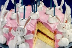 Marshmallow bunny birthday cake