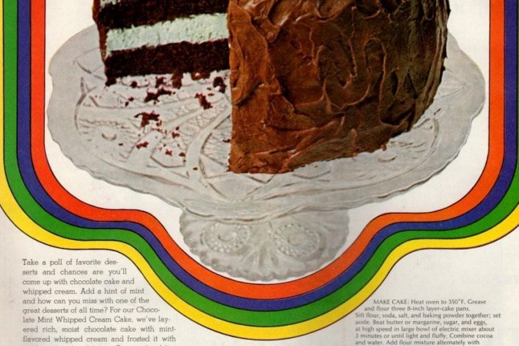 Chocolate mintwhipped cream cake recipe (1968) Click Americana