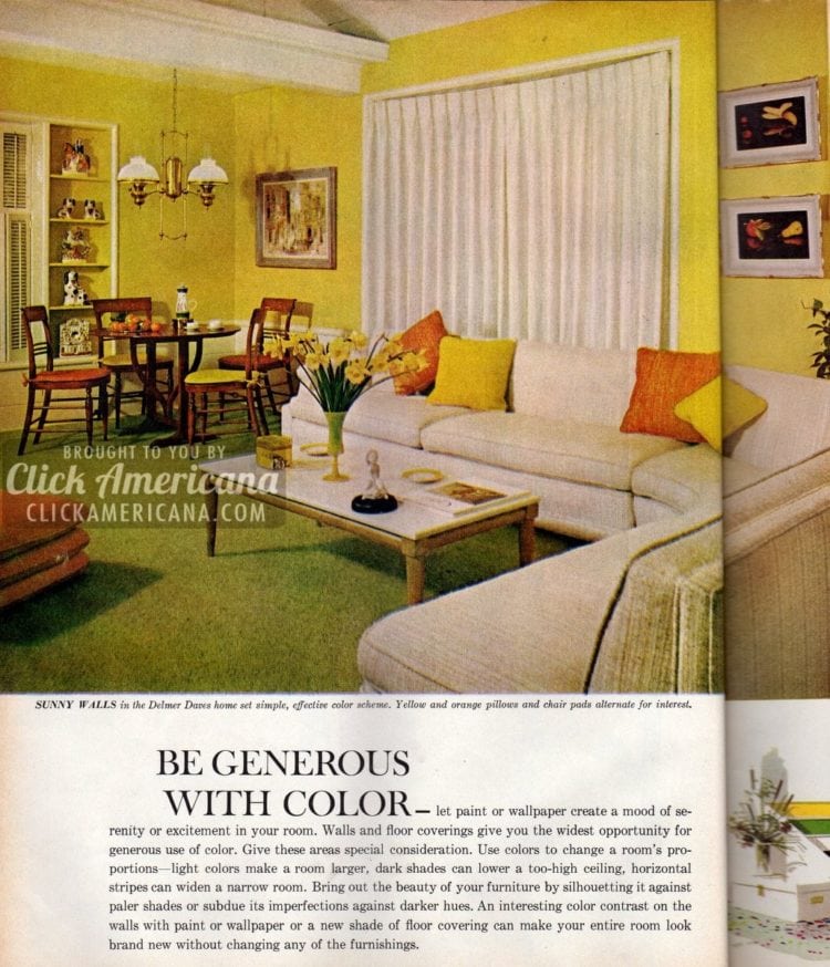 Home Decor 1950s Style Be Generous With Color Click Americana