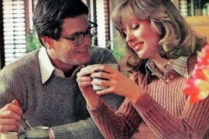couple at home having breaksfast 1978