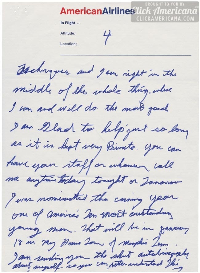 Elvis Presley's handwritten letter to President Nixon - Page 4